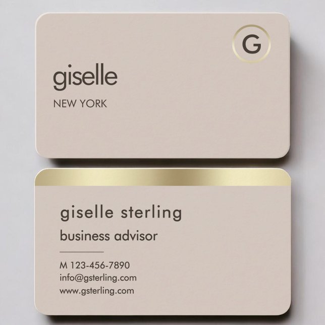 Neutrales Gold-Monogramm Visitenkarte (Von Creator hochgeladen)