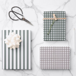 Neutrales Grünbuch Geschenkpapier Set