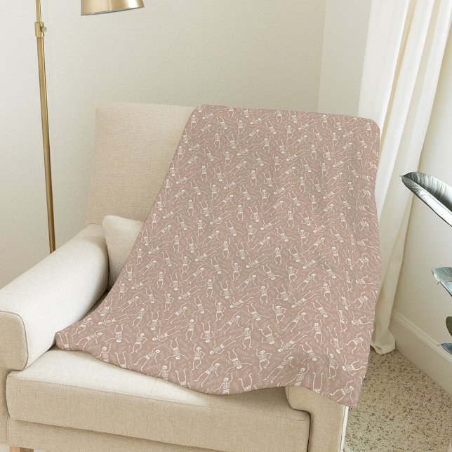 Neutrales Halloween-Skelettmuster Fleecedecke (Von Creator hochgeladen)