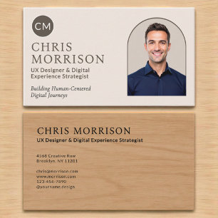 Neutrales Holz-Foto-Monogramm Professional Visitenkarte