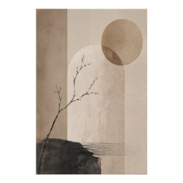Neutrales Japandi-Poster – Minimalistischer Wabi S Poster