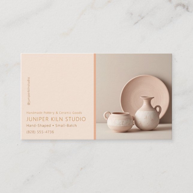 Neutrales Keramik-Töpferei-Studio Visitenkarte (Vorderseite)