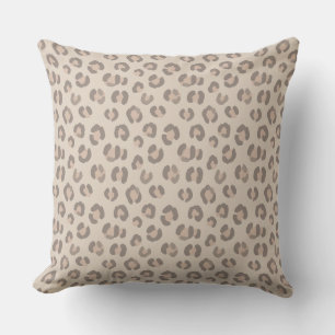 Neutrales Leoparden-Druckmuster Kissen
