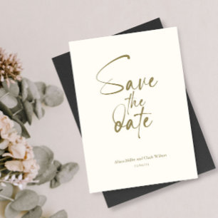 Neutrales Minimalistisches, feines Save the Date S Einladung