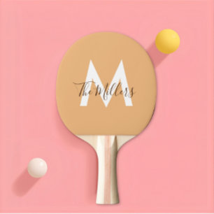 Neutrales minimalistisches modernes orangefarbene Tischtennis Schläger