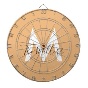 Neutrales Minimalistisches modernes Orangenmonogra Dartscheibe