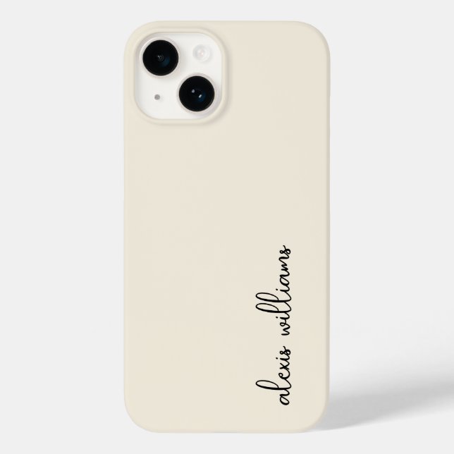Neutrales Minimalistisches Skriptsignaturmonogramm Case-Mate iPhone Hülle (Rückseite)