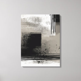 Neutrales, modernes Abstraktes Malen in Beige und Leinwanddruck