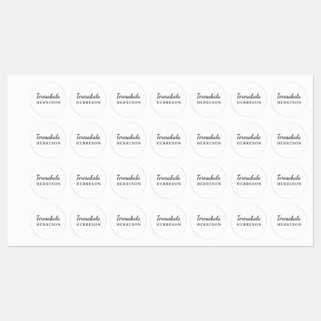 Neutrales modernes minimales Monogramm-Design Etiketten (Blatt)