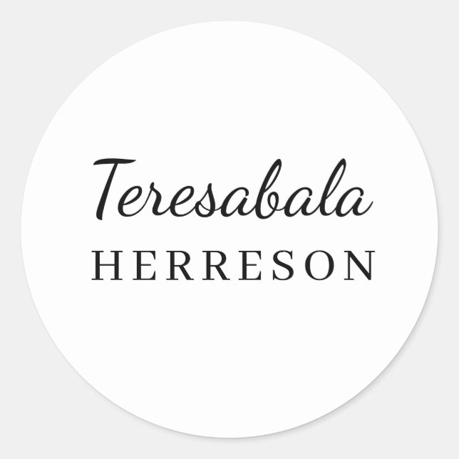 Neutrales modernes minimales Monogramm-Design Runder Aufkleber (Vorderseite)