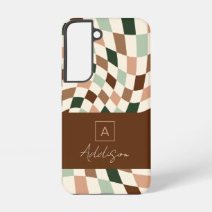 Neutrales modernes Schachbrett-Muster Elegantes Mo Samsung Galaxy Hülle