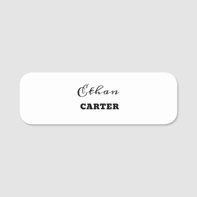 Neutrales Monogramm Minimale Moderne Stylische Ide Namensschild (Vorderseite)