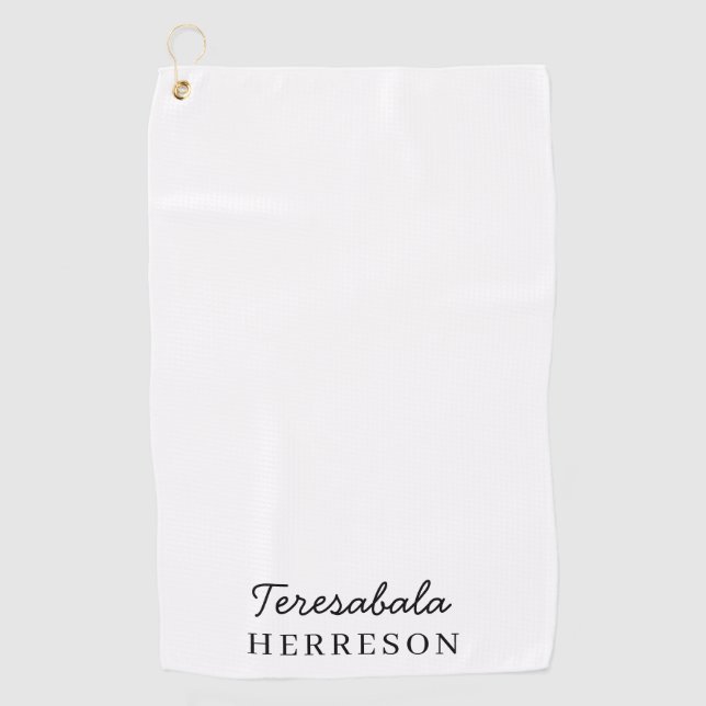 Neutrales Monogramm | Moderner minimalistischer Go Golfhandtuch (Vorderseite)