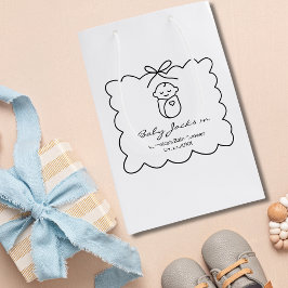 Neutrales Niedliches Baby & Bow Moderne Babydusche Mittlere Geschenktüte