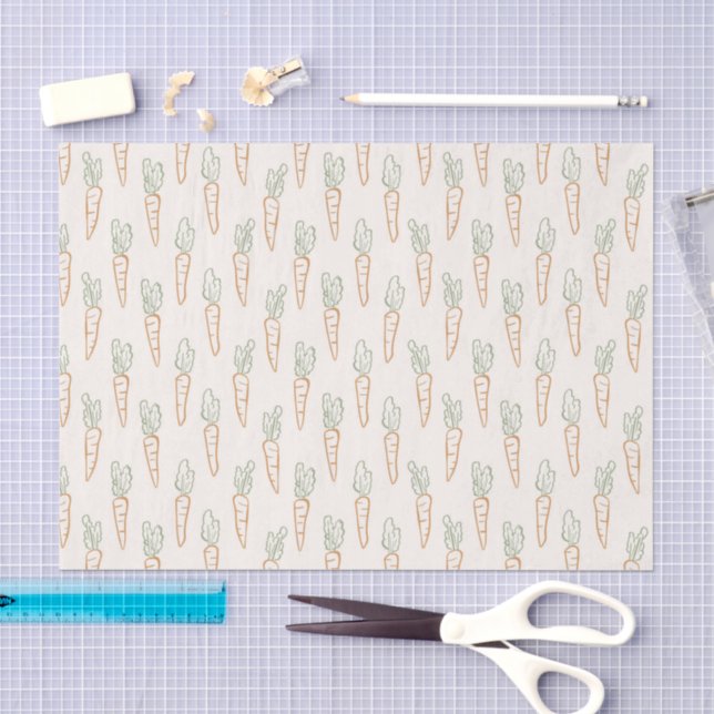 Neutrales Oster-Pattern Karotte Frühlingsgarten Be Seidenpapier (Handwerk)