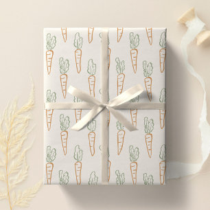 Neutrales Ostermuster Karotte Frühling Garten Beig Geschenkpapier