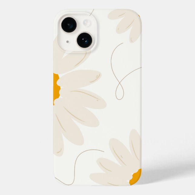 Neutrales Retro-Gänseblümchen-Blumenmuster Case-Mate iPhone Hülle (Rückseite)