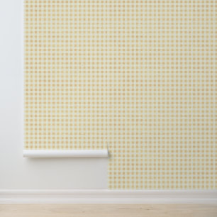 Neutrales Rustikales Beige Creme Kleines Gingham-M Tapete