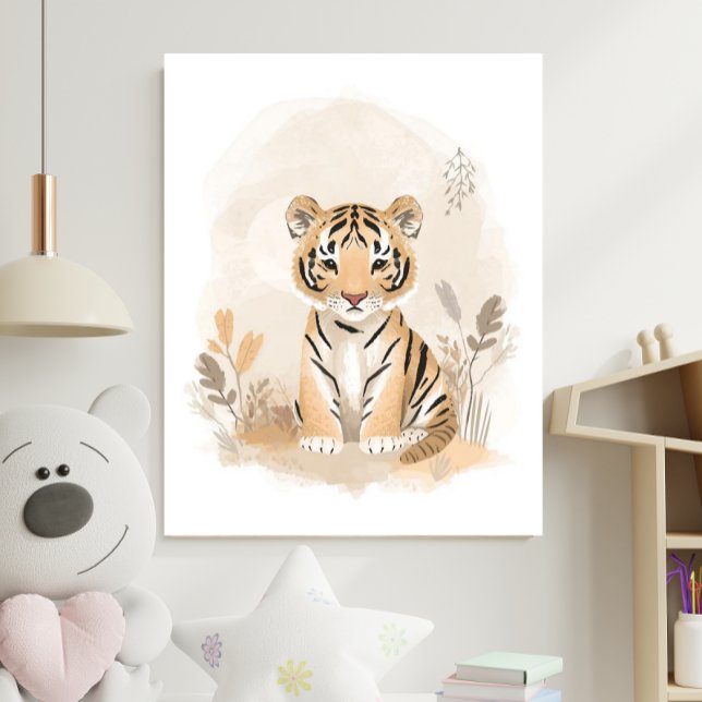 Neutrales Safari-Boho-Tiger-Kinderzimmer Poster (Von Creator hochgeladen)