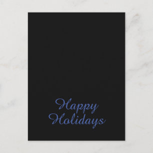 Neutrales Schwarz & Blau Elegantes Happy Holidays Postkarte