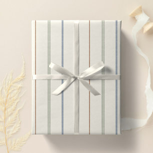 Neutrales Streifenmuster Boho Erdig Minimal Modern Geschenkpapier