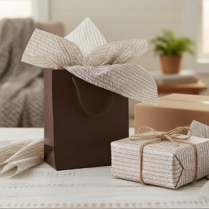 Neutrales Taupe Beige Braun Weiß Zickzack Streifen Seidenpapier