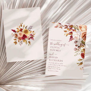 Neutrales Taupe Hochzeitsfloristik Elegant Klassis Einladung