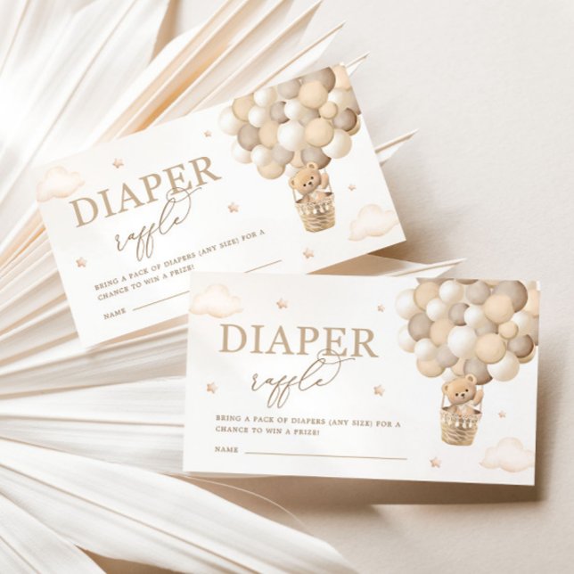 Neutrales Teddy Bear Baby Dusche Windelwanne Begleitkarte (Von Creator hochgeladen)