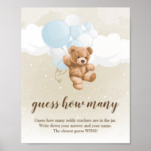 Neutrales Teddy Bear Baby Duschzeichen Poster