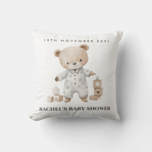Neutrales Teddybär-Baby-Shower-Kissen  Kissen