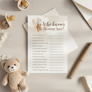 Neutrales Teddybär-Wer-Mama-am-besten-kennt-Spielk Einladung