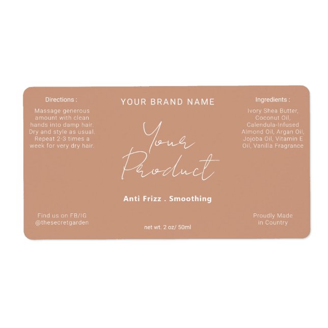 Neutrales Terracotta Einfaches, modernes Script-Pr (Vorne)