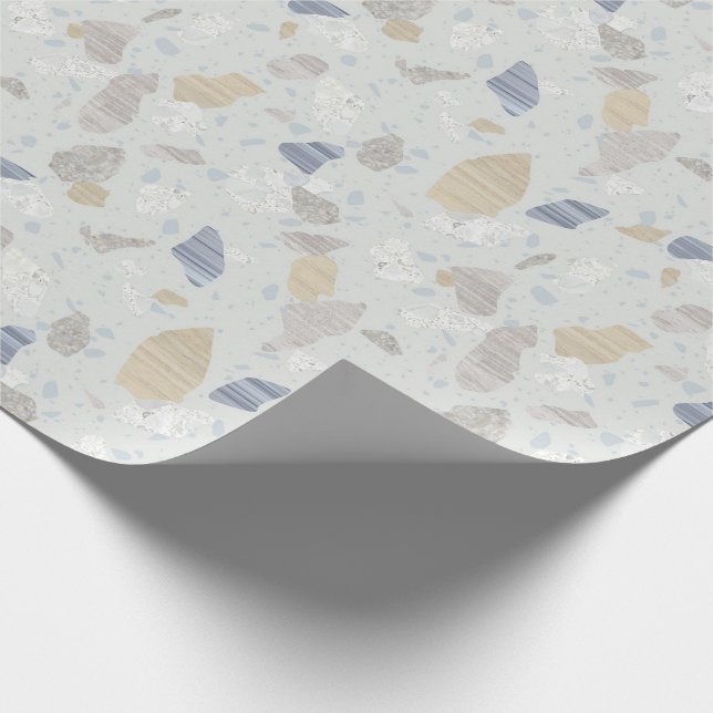 Neutrales Terrazzo-Fliesen-Druck-Packpapier Geschenkpapier (Ecke)