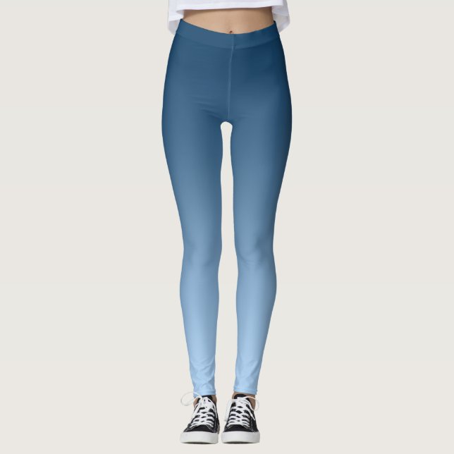 Neutrales und schlichtes Steigungs-Blau Leggings (Vorderseite)