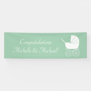 Neutrales Vintag Carriage Baby Shower Gender Banner