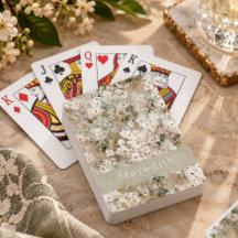 Neutrales Vintage-Weiß-Wildblumen-Monogramm
