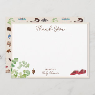 Neutrales Vintages Kinderzimmer Spielzeug Babydusc Dankeskarte