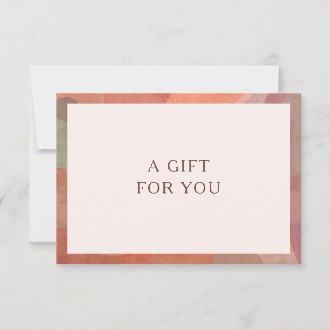 Neutrales Wasserfarben - Modernes Geschenkgutachte (Vorderseite)