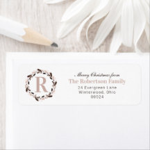 Neutrales Wasserfarben-Weihnachtsmonogramm Name Rü
