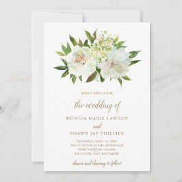 Neutrales, weißes Elfenbeingold auf einer Hochzeit Einladung