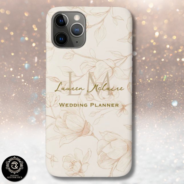 Neutrales Wildblumen-Monogramm Business Chic iPhon Case-Mate iPhone Hülle (Neutral Wildflower Monogram Business Chic iPhone Case-Mate iPhone Case)