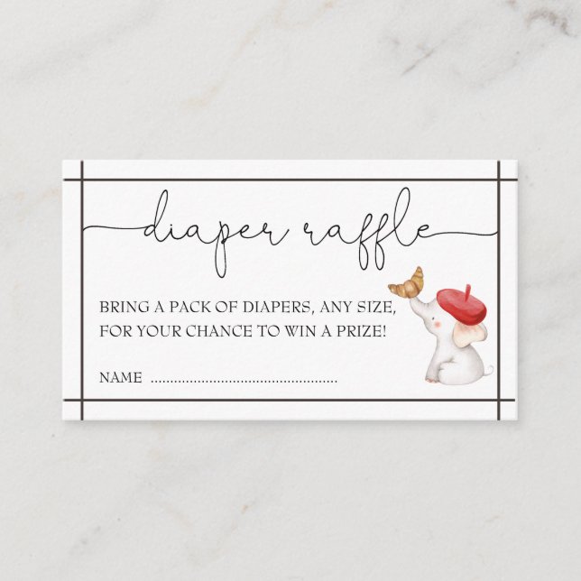 Neutrales Windeln-Raffel E Begleitkarte (Vorderseite)