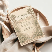 Neutrales Wüsten-Blumen-Geburtstagsdesign