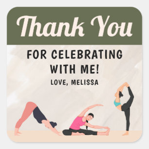 Neutrales Yoga-Studio Danke-Aufkleber  Quadratischer Aufkleber