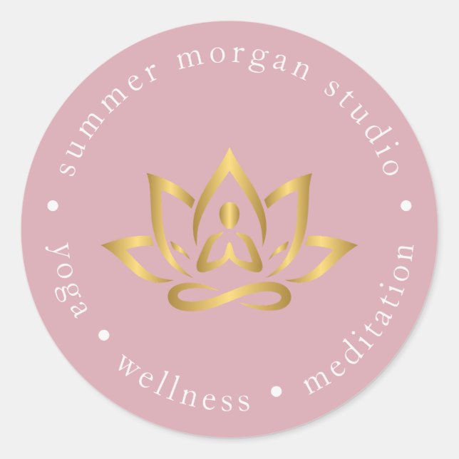 Neutrales Yoga-Studio-Logo-Sticker Runder Aufkleber (Vorderseite)