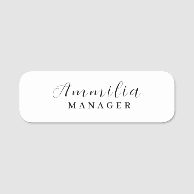Neutralmonogramm | Modernes Minimalistisches Desig Namensschild (Vorderseite)