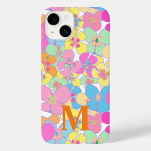 Neutro Retro Floral Pink Monogramm Case-Mate iPhone 14 Hülle