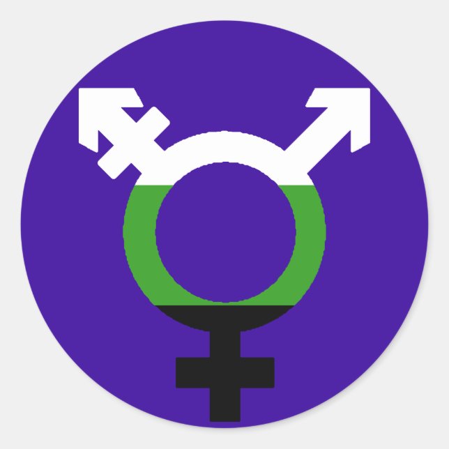 Neutrois Flag Trans Symbol Runder Aufkleber (Vorderseite)