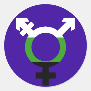 Neutrois-Flagge Trans-Symbol Runder Aufkleber