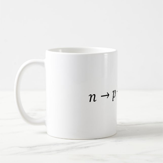 Neutron für Proton Beta Decay - Nukleare Physik-Ba Kaffeetasse (Links)